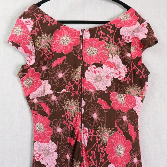 Vintage Jody of California Brown Floral Dress *11/12 Boho Empire Waist USA - Picture 9 of 16